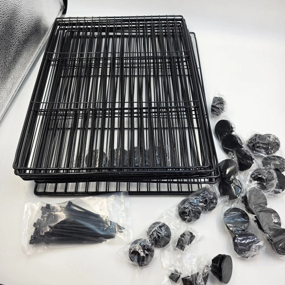 LURIVA DIY Small Animal Playpen 12 Panels Black Metal Wire Pet Fence 15x12 O4